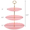 Tosnail 3 Pack 3 Tiers Pink Plastic Cupcake Stand Dessert