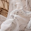 MIULEE Print Grey White Sheer Curtain 2 Panels for Bedroom