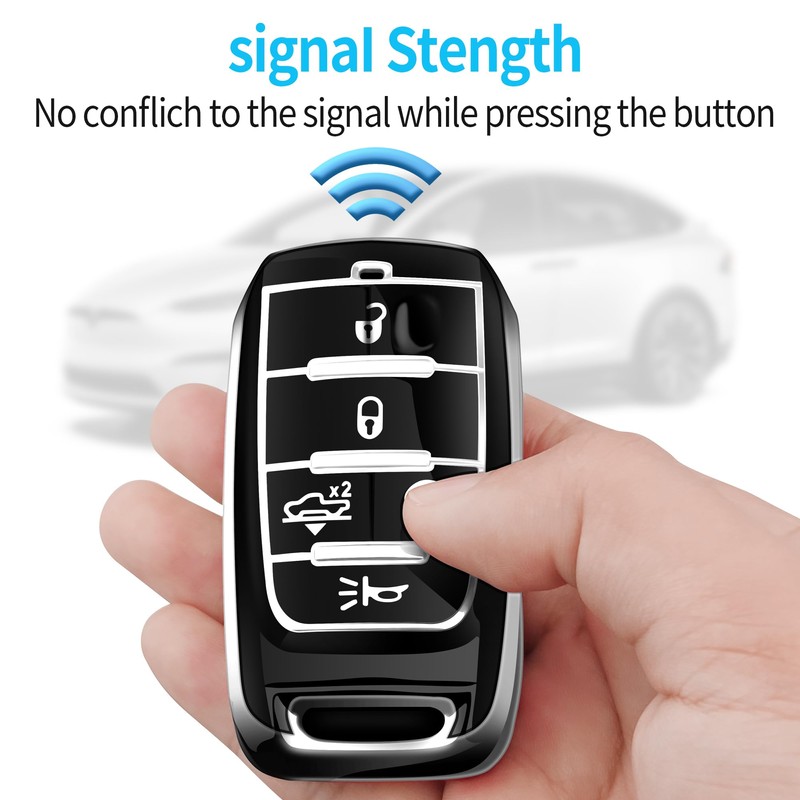 Tukellen for Dodge Key Fob Cover Soft TPU Full Protection