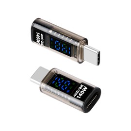 YANBORONSN PD 140W USB C Power Meter with Digital Display,USB C Male to Female Connector,Supports Voltage,Current and Power Detection,for,Phone,Laptops(2 Pack)