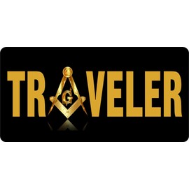 Masonic Traveler Right to Travel Photo License Plate