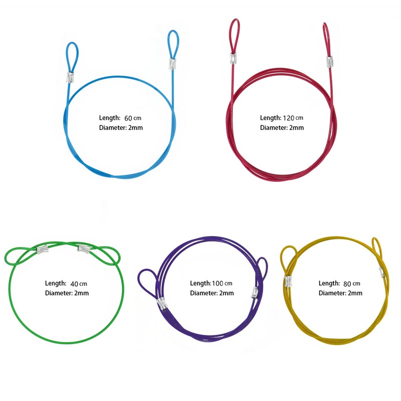10 PCS Colored Stainless Steel Tethers,Lanyard Cables,Lock Cables
