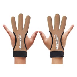 MARKEEP Archery Gloves 2 Pack Shooting Hunting Leather Guard 3-Finger Guard for Youth Adult Man Woman and Beginner Recurve Arrow Bow Archery Protective Gear Accessories