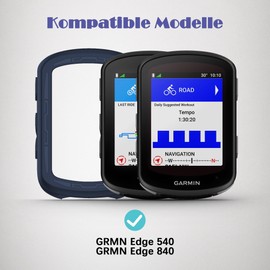 Ermorgen Silikonhülle Kompatibel für Garmin Edge 540/840 Solar Hülle, Weiche Silikonhülle All-Inclusive Stoßfester Schutz - Blau