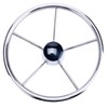 Amarine-made13-1/2 Inch 5-Spoke Destroyer Style Stainless Boat Steering Wheel