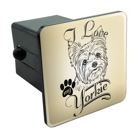 Graphics and More I Love My Yorkie Yorkshire Terrier Tow Trailer Hitch Cover Plug Insert