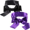 2 Pack Sleeping Mask Satin Eye Mask (Black and Purple)