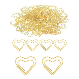 TPZORJX Pack of 50 Paper Clips Heart Paper Clips Large Gold Paper Clip Heart Shaped Paper Clips Motif Love Paper Clips Dispenser Heart Paper Clips for Decorative Weddings Postcards School Office