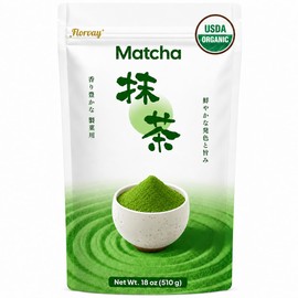 Japanese Organic Matcha Powder 18oz: Culinary Grade Green Tea Powder for Matcha Latte, Smoothies & Baking, Unsweetened, No Additives, Bulk Size for Daily Drinks & Recipes