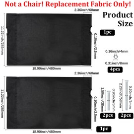 GORGECRAFT Replacement Fabric for Camping Chairs Medium Size Oxford Fabric Replacement Seat for Outdoor Folding Chairs 480 x 285 mm Black Waterproof Cover for Camping Chairs with High Backrest for
