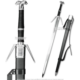 Munetoshi 49" Geralt Silver Sword Monster Slayer Replica with Scabbard