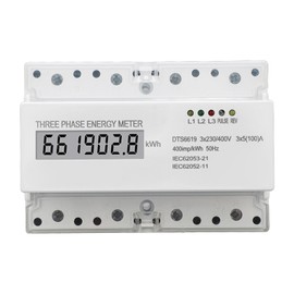 3 Phase Energy Meter DIN Rail Mount Electricity Usage Monitor LCD Electricity Meter 230V 400V 5 To100A