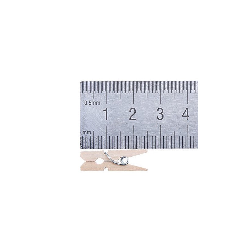 100 Pieces Mini Wooden Pegs Clips Photo Pins Coloured Craft,