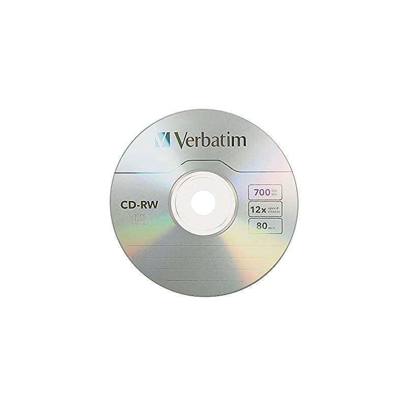 Verbatim CD-RW 700MB 2X-12X Rewritable Media Disc - 25 Pack