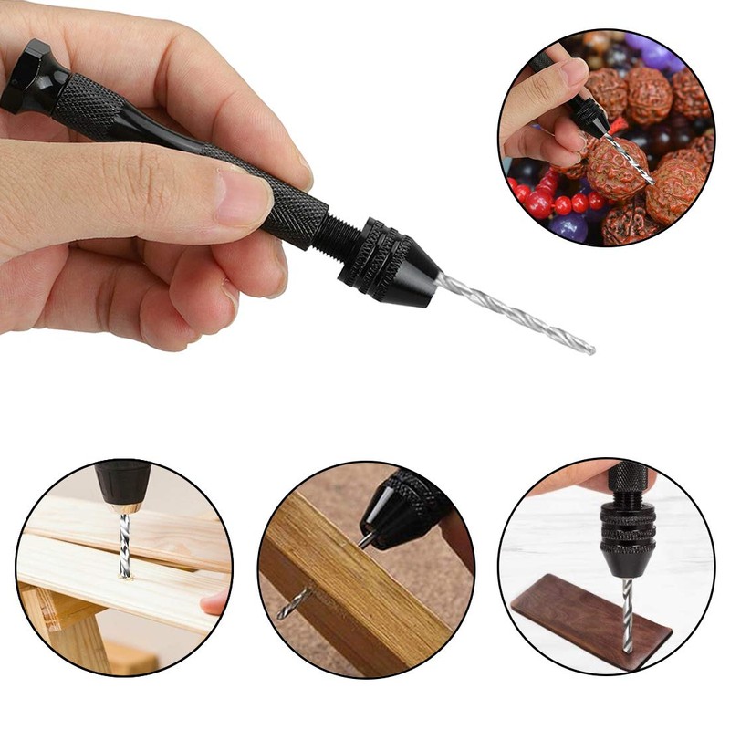 SeonFook Hand Drill, Micro Drill, Drill Bit Set, Stainless Steel,