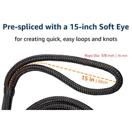 Dock Lines 4 Pack 5/8" x 20' Double Braided Nylon Boat Dock Lines Pre-spliced with a 15" Loop, Easy to Handle Boat Ropes for Docking, Marine-Grade Dock Lines for Boats 5/8 Inch Boat Lines,J-FM TWNTHSD