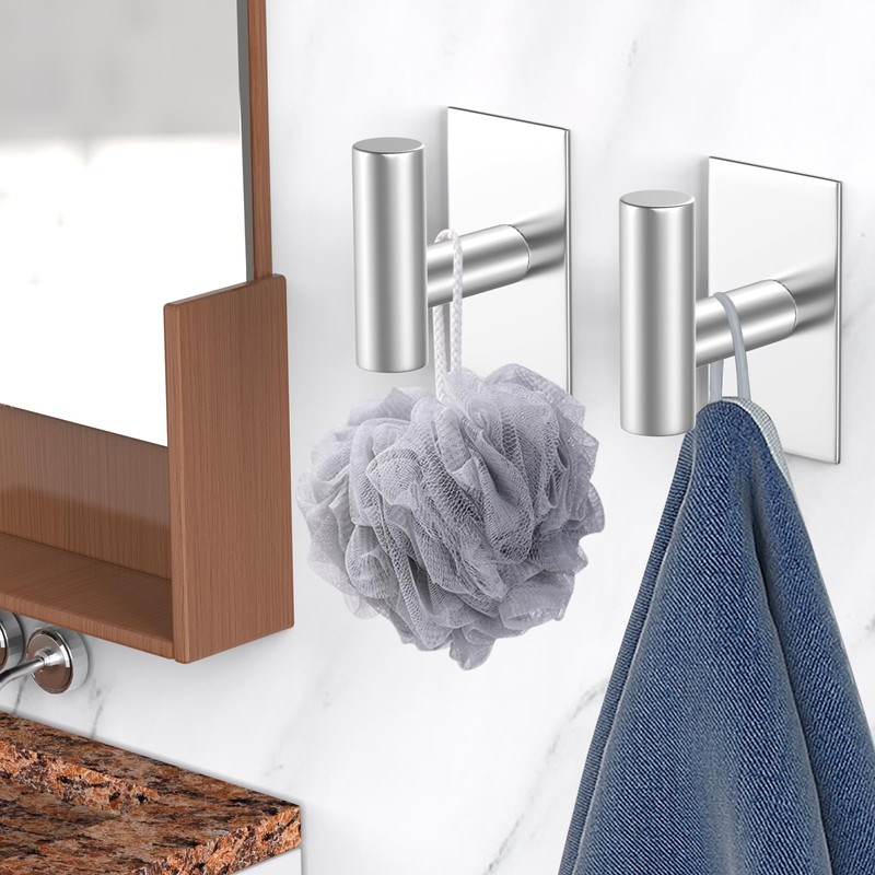 VAEHOLD Wall Towel Hooks, Heavy Duty Sticky Holder Waterproof Towel