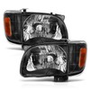 AmeriLite Black Replacement Headlights Assembly Corner Lamp Set For 2001-2004