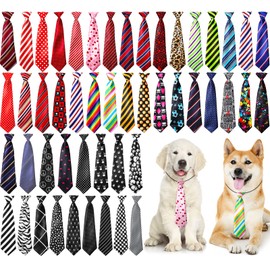 Reginary 50 Pcs Large Dog Neck Ties Bulk, Adjustable Pet Collar Grooming Neckties for Medium Large Dogs, Ideal for Christmas Xmas Daily Wearing Birthday Holiday Party Gift Favor Neck Accessories