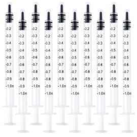 COYUN 10 Stück 1 ml Kolostrum Spritze Kunststoffspritzen mit Kappen, keine Nadel zum Nachfüllen und Messen von Flüssigkeiten, wissenschaftliche Labors, Pflanzenbewässerung