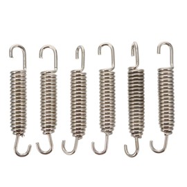 ULTECHNOVO Pack of 6 Spring Universal Motorcycle Exhaust System Spring Stainless Steel Silver