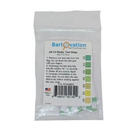 Bartovation pH 3-6 Short Range Test Strips [Bag of 50 Strips] for testing Sushi Rice, Salsa