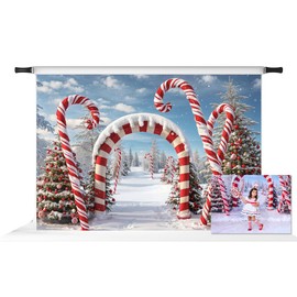 Kate Christmas Photography backdrops Winter Snow Candy Arch Photo Background Photo Props and Kids Holiday Party Decorations, 7X5ft