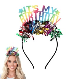 KEAHND Birthday Headband,Colorful It's My Birthday Headband,With Rainbow Bling Glitter,Fit Women,Girls,Party,Take Photos,Decorations,Gifts