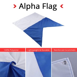 Seafard International Dive Flags - 2Pack Scuba Diver Flag (20 * 24inch) Polyester Alpha Flag Boat Marker Flag for Snorkeling, Diving, Underwater Activities