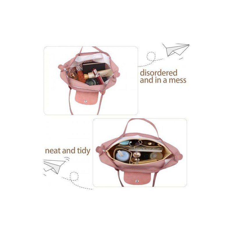 Wisebom Bag Insert Organizer for Longchamp, Felt Purse Organizer with