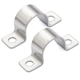 2 Hole Conduit Clips 304 Stainless Steel Pipe Clip Heavy Duty Pipe Clamp U Shaped Brackets for Water Pipes, Gas Pipes Cable Fixing 20 Pcs Ø 25 mm