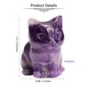 JSDDE Amethyst Crystal Cat Figurine for Cat Lovers Cute Gemstone