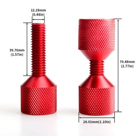 CNRAQR 1-1/8" Two Hole Pins Set 6061 Aluminum Lightweight Construction 2 Hole Flange Alignment Pin with Anodized Oxide Red Finish