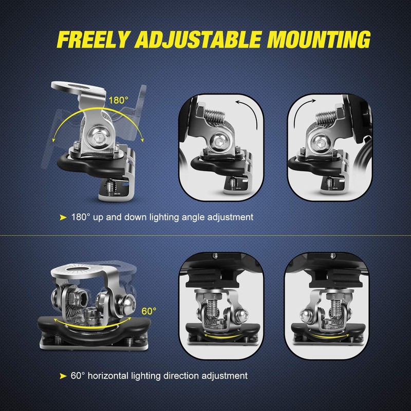 Nilight LED Light Bar Mounting Bracket 2PCS Universal Adjustable Pillar
