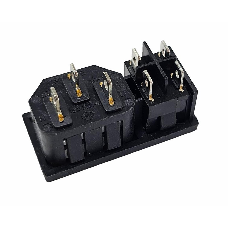 IEC Socket C-14 10A/250V, with Replaceable Red 4Pin LED Switch