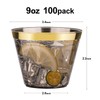 Bestluck 100 Pack 9 oz Black Plastic Cups, Clear Disposable