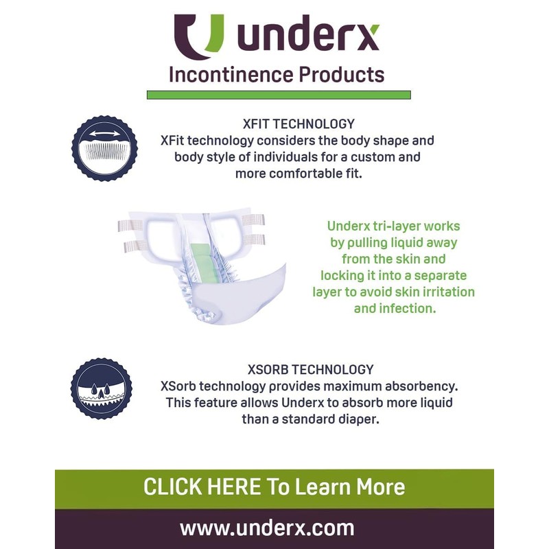 UnderX Xtreme Absorbency Adult Briefs - Maximum Absorbency - Heavy-Duty