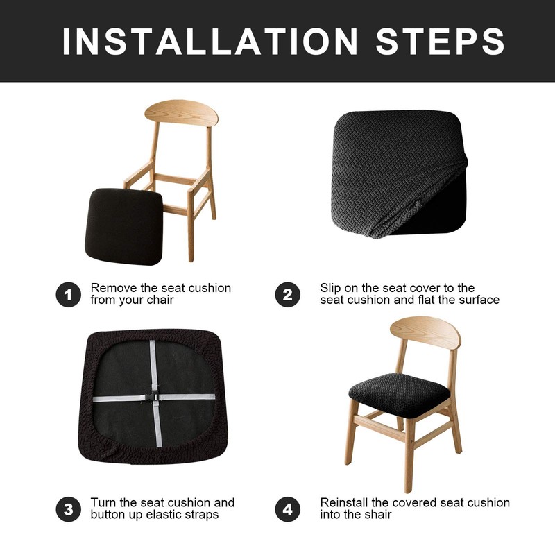 Genina Seat Covers for Dining Room Chair Seat Slipcovers Kitchen