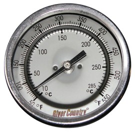 3" River Country (RC-T34FC) Dual Range Adjustable F & C BBQ, Grill, Smoker, Thermometer Temperature Gauge (50-550)
