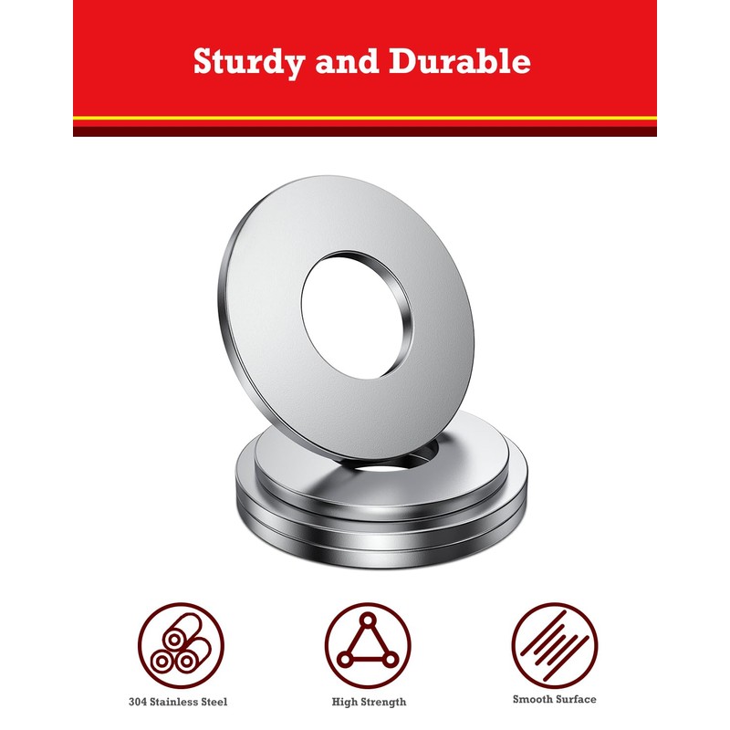 YOOPIN 30PCS M5 Washers, 304 Stainless Steel Washer for Screws,