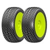 GRP GBY05B 1:8 Buggy Atomic B Medium Mounted Tires w/Yellow Wheel (2) : F/R