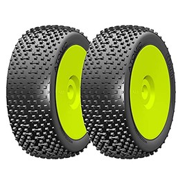GRP GBY05B 1:8 Buggy Atomic B Medium Mounted Tires w/Yellow Wheel (2) : F/R