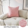 Demetex Lumbar Pillow Covers 12x20 Pink Fuzzy Fur Pillowcases Soft