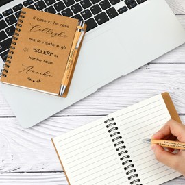 Sinmoe Thank You Gifts for Colleagues, Pocket Notebooks with Pen, Notebooks with Motivational Phrases, Thoughts for Work Colleagues, Christmas Gifts, Birthday, Office (Colleghe)