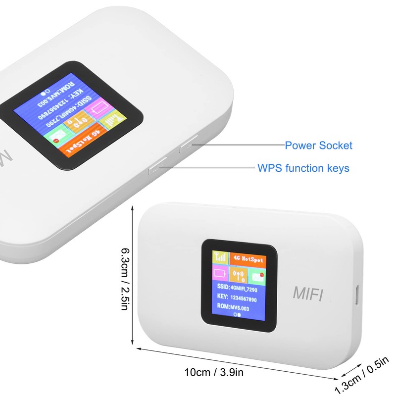 ciciglow Tragbarer Mobiler 4G LTE-WLAN-Hotspot für Reisen | SIM-Kartensteckplatz |
