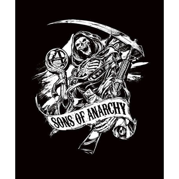 Sons of Anarchy Black Plush Blanket - Queen 79" X 94"