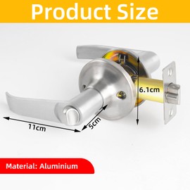 Quixenta Lever Door Handle Lock with Keys, Door Handles, Door Handles Internal, Door Lock for Interior, Bedroom Door Lock, Privacy Knob Locking Device, Security Door Locks for Entrance/Exit Access