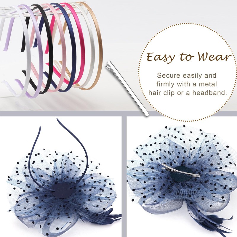 DRESHOW Fascinator Hats for Women Veil Mesh Tea Party Hat