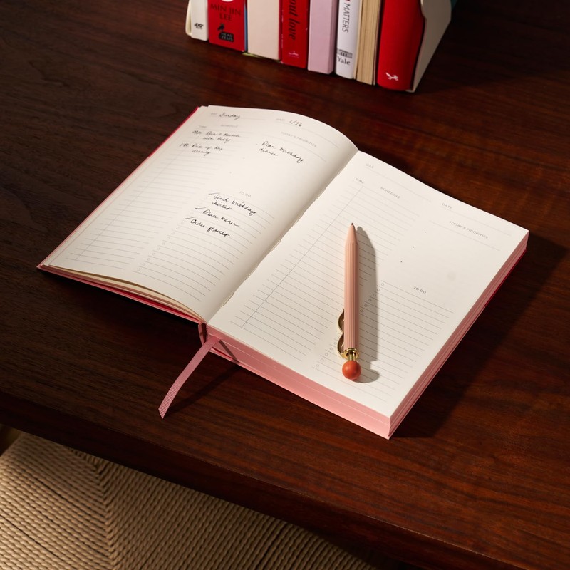 Papier Undated Daily Planner - Pink | Flexi-Cover A5 Notebook