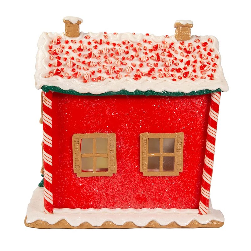 Kurt S. Adler Battery-Operated LED Music Box Gingerbread House, 9.5-Inch,